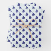 Royal Blue Sailboat Pattern Geschenkpapier Set (Beispiel)