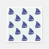 Royal Blue Sailboat Pattern Serviette (Vorderseite)