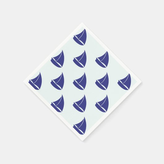 Royal Blue Sailboat Pattern Serviette (Ecke)