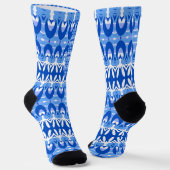 Royal Blue Sapphire and White Geometric Socken (Gewinkelt)