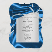 ROYAL BLUE SATIN, DIAMOND ELEGANT CLASSY WEDY EINLADUNG (Vorne/Hinten)