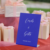 Royal Blue-Script-Karten-Geschenkzeichen