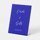 Royal Blue-Script-Karten-Geschenkzeichen Sockelschild (Vorderseite)