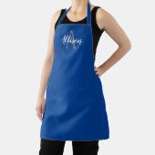 Royal Blue Script Monogram Personalisiert Womens Schürze (InSitu)