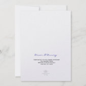 Royal Blue Scroll Fleurish Wedding Einladung (Rückseite)