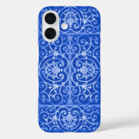 Royal Blue scrollwork-Muster