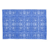 Royal Blue scrollwork-Muster Kissenbezug (Vorderseite)
