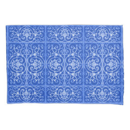 Royal Blue scrollwork-Muster Kissenbezug