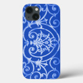 Royal Blue scrollwork pattern Case-Mate iPhone cas Hülle (Rückseite)