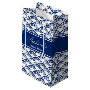 Royal Blue Seigaiha Pattern Brautparty Kleine Geschenktüte