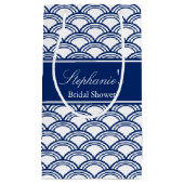 Royal Blue Seigaiha Pattern Brautparty Kleine Geschenktüte (Vorderseite)