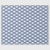 Royal Blue Seigaiha Pattern Geschenkpapier (Flach)