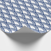 Royal Blue Seigaiha Pattern Geschenkpapier (Ecke)