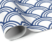 Royal Blue Seigaiha Pattern Geschenkpapier (Rolleneckpunkt)