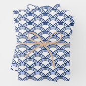 Royal Blue Seigaiha Pattern Geschenkpapier Set (Beispiel)