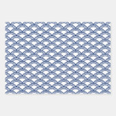 Royal Blue Seigaiha Pattern Geschenkpapier Set (Vorderseite)