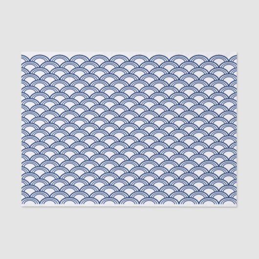 Royal Blue Seigaiha Pattern Seidenpapier (Vorderseite)