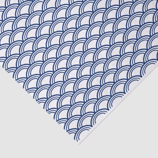 Royal Blue Seigaiha Pattern Seidenpapier (Ausschnitt)