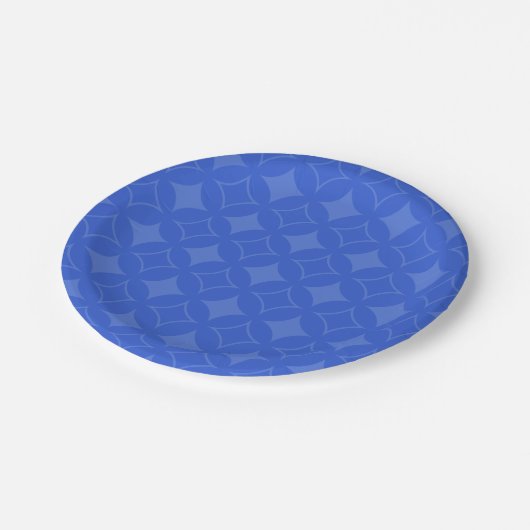 Royal Blue Shippo Muster Pappteller (Schrägansicht)