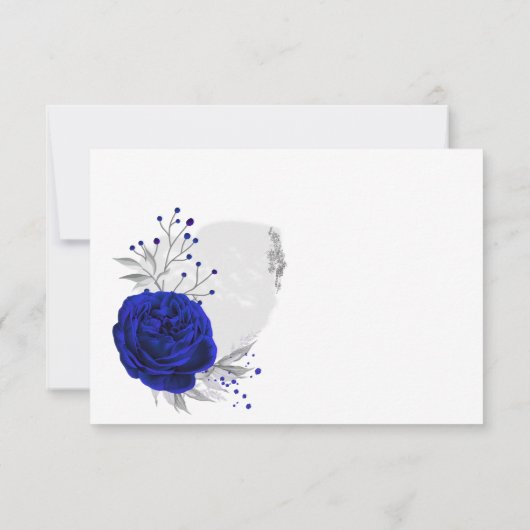 Royal Blue silber Blume danke Ihnen Karte (Rückseite)