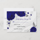 Royal Blue silbergraue RSVP-Karte RSVP Karte (Vorderseite)