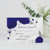 Royal Blue silbergraue RSVP-Karte RSVP Karte (Stehend Vorderseite)