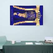 Royal Blue Silk Gold Crown Baby Dusche Blonde Banner (Messeveranstaltung)