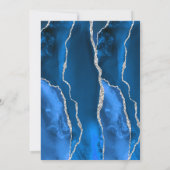 Royal Blue Silver Agate Dark 50. Geburtstagsparty Einladung (Rückseite)