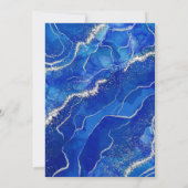 Royal Blue Silver Agate Elegante Moderne Hochzeit Einladung (Rückseite)