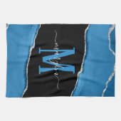 ROYAL BLUE & SILVER AGATE GESCHIRRTUCH (Horizontal)