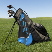 ROYAL BLUE & SILVER AGATE GOLFHANDTUCH (Gras)