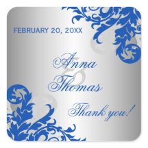 Royal Blue Silver Blühte Gastgeschenk Hochzeit