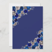 Royal Blue Silver Butterfly Princess Quinceanera Einladung (Rückseite)