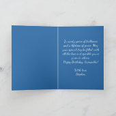 Royal Blue Silver Diamond 90th Birthday Sparkle Karte (Innenseite)