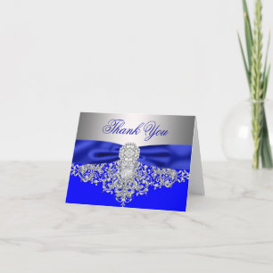 Royal Blue Silver Diamond Vielen Dank Dankeskarte