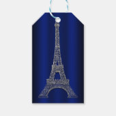 Royal Blue Silver Eiffel Tower Paris Gastgeschenk  Geschenkanhänger (Vorderseite)