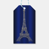 Royal Blue Silver Eiffel Tower Paris Gastgeschenk Geschenkanhänger (Rückseite)