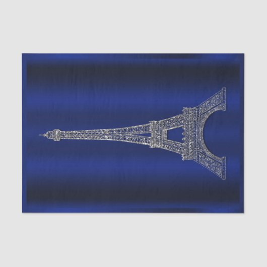 Royal Blue Silver Eiffel Tower Paris Glam Wedding Seidenpapier (Vorderseite)