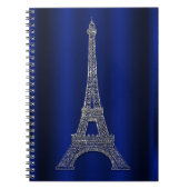 Royal Blue & Silver Eiffel Tower Paris Modern Glam Notizblock (Vorderseite)