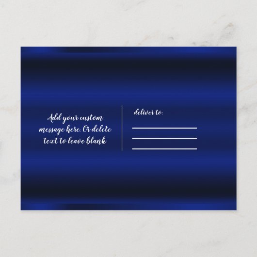 Royal Blue Silver Eiffel Tower Paris Save the Date Ankündigungspostkarte (Rückseite)