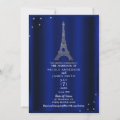 Royal Blue & Silver Eiffel Tower Paris Wedding Einladung (Vorderseite)