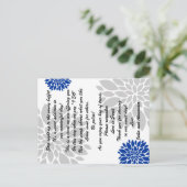 Royal Blue Silver Floral Burst Candy Buffet Cards Postkarte (Stehend Vorderseite)