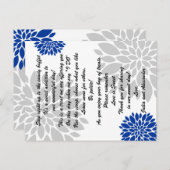 Royal Blue Silver Floral Burst Candy Buffet Cards Postkarte (Vorne/Hinten)