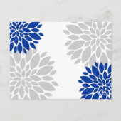Royal Blue Silver Floral Burst Candy Buffet Cards Postkarte (Rückseite)