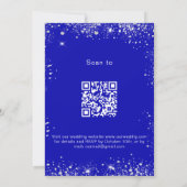 Royal Blue Silver Glitzer QR Code UAWG wedung Einladung (Rückseite)