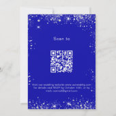Royal Blue Silver Glitzer QR UAWG Luxus Hochzeit Einladung (Rückseite)