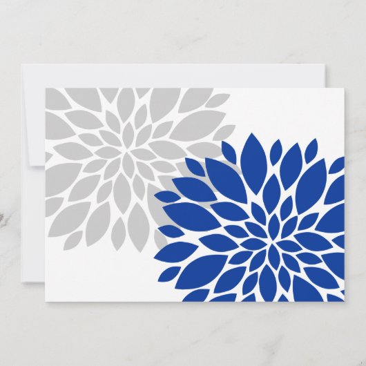 Royal Blue Silver-Gray Burst Script Save the Date (Rückseite)