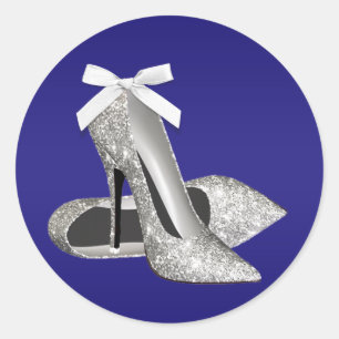 Royal Blue Silver High Heel Sticker