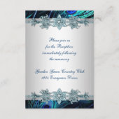 Royal Blue Silver Indian Peacock Empfang Cards Begleitkarte (Rückseite)