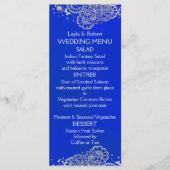 Royal Blue Silver Indian Wedding Menu Card Menükarte (Vorderseite)